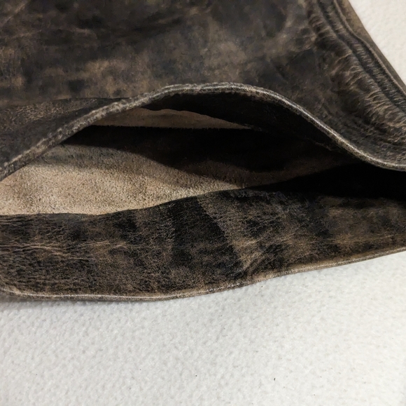 Wilson's Leather Mens Leather Jeans grey / brown sz38/30 circa 2000 - Picture 5 of 7